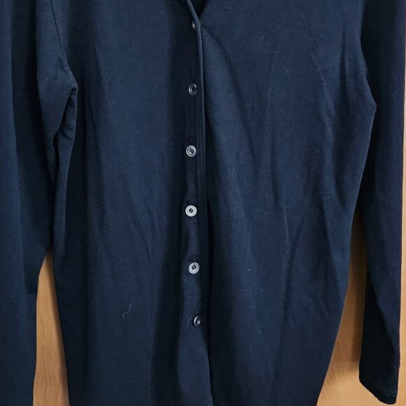 DONATED Danskin Long Sleeve V-Neck Button-Up Black Jacket - Picture 5 of 6